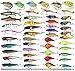 XBLACK Hard Fishing Lure Set Assorted Bass Soft Fishing Lure Kit Colorful Minnow Popper Crank Rattlin VIB Jointed Fishing Lure Set Hard Crankbait Tackle Pack Saltwater Freshwater (48pcs)