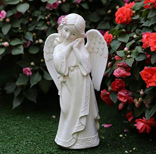 YTOOZ Estátua jardim decoração escultura design jardim pátio decoração anjo ornamento resina menina personagem escultura americana ao ar livre novidade presente