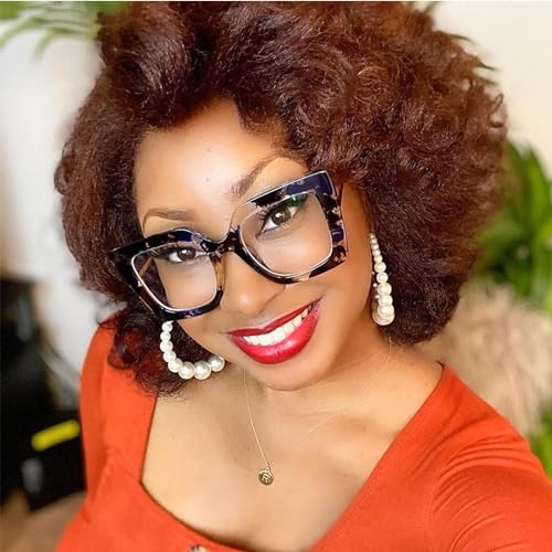 Image of Zeelool Chic Oversized Thick Square Blue Light Blocking Glasses for Women Qatar ZOP01892-01 Blue-Black