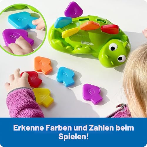 Learning Resources Steggy, der Dino zur Förderung der Feinmotorik, Ab 18 Monaten, Lernspiel Farben, Zahlen und Pinzettengriff… – Ansicht 4