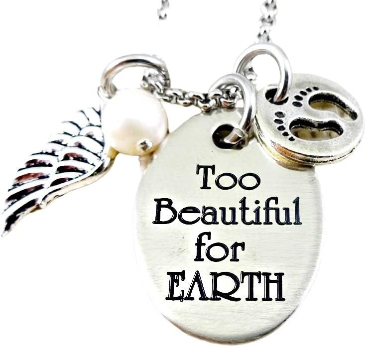 Infant Loss Memorial Necklace Too Beautiful for Earth