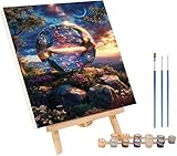 Landscape Paint by Numbers Kit for Adults Beginner, Starry Sky Paint by Numbers on Canvas, DIY Oil Painting Kits with Acrylic and Brush, Arts and Crafts for Adults, Home Wall Decor 40x52 in Q-9770