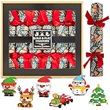 Kuckoo Crackers - 6 x 13-inch Build & Play Christmas Micro Block Christmas Crackers