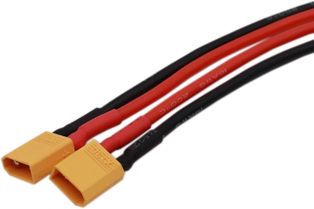 2PCS XT30 Plug to 4.0mm Banana Plug RC Battery Balance Charge Cable Adapter Connectors Compatible with RC Car Truck Boat Lipo Battery FPV Drone (16AWG 30cm)
