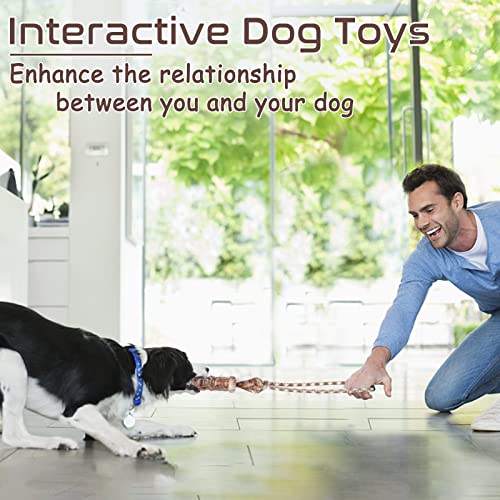 Yorpumly Dog Toys For Aggressive Chewers, Squeaky Durable Dog Toys, Indestructible Tough Dog Chew Toys With Real Bacon Flavored, Interactive Tug Of War Toys For Medium/Large Breed Dogs (Brown) #TOP1