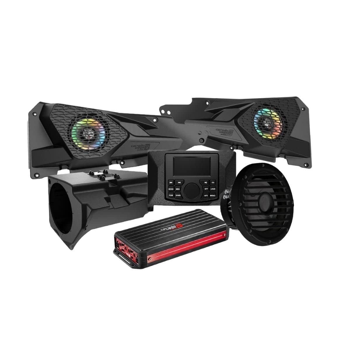 Cerwin Vega RPMRZRKD22 for 2014 Razor Specific Front Speaker Kit with 4 Ch Digital Amplifier CMR3 Media Audio