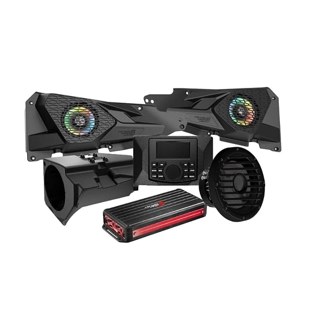 Cerwin Vega RPMRZRKD22 for 2014 Razor Specific Front Speaker Kit with 4 Ch Digital Amplifier CMR3 Media Audio