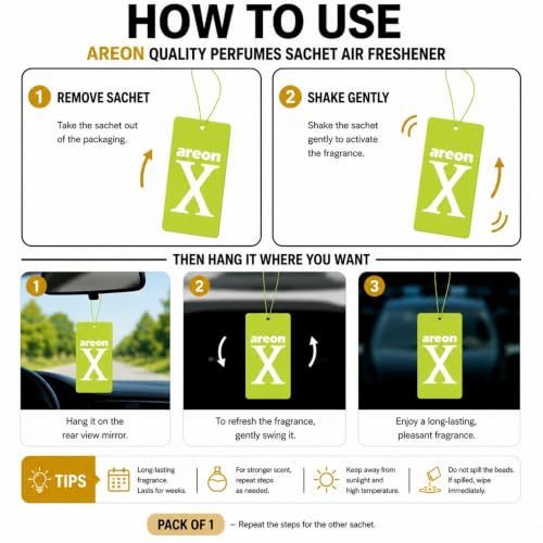 Image of AREON X Mountain Fresh Paper Hanging Car Air Freshener - Pack of 12