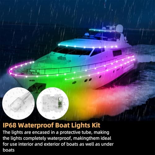 Luces para tabla de remo y kayak IP68 a pilas con control remoto para navegación nocturna 3