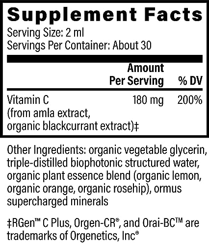 Global Healing Liquid Vitamin C 180Mg - Natural Vitamin C Supplement With Organic Antioxidant Ingredients (Amla Extract) - Vitamina C Para Apoyo Inmunologico - Go Pure With Plant-Based Vit C - 2 Fl Oz #TOP2