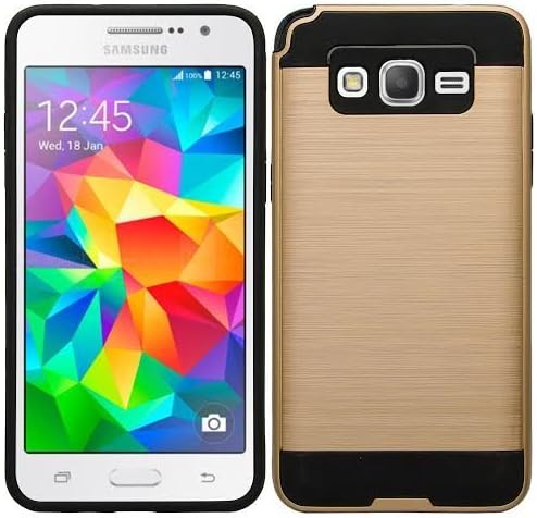 Galaxy J7 Case, Samsung Galaxy J7 [Shock Absorption/Impact Resistant] Hybrid Dual Layer Armor Defender Protective Case Cover for Galaxy J7 (Boost Mobile,Virgin,MetroPcs,T-Mobile), (Brush Gold)