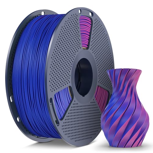 Image of SUNLU Dual Color Matte PLA Filament 1.75mm, 1KG (2.2LBS), Red Blue | Smooth Matte Finish, Less Brittle, Dual Color Appearance from Different Angles, 3D Printer Filament