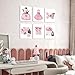 HPNIUB Fashion Wall Decor, Woman Makeup Wall Art Sign, Set Of 6 Piece (12x16inch,Framed) Pink Girly Beauty Room Pictures for Office Bedroom Bathroom Decoration, Pink Gift for Girls Room Boudoir Decor