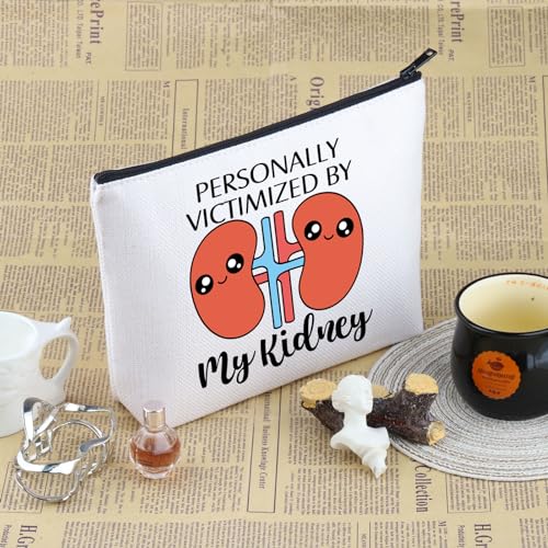 PYOUL Kidney Awareness Gift Personally Victimized By My Kidney Makeup Bag Kidney Survivor Cosmetic Bag Kidney Disease Warrior Merch (My Kidney Bag) - Image 3