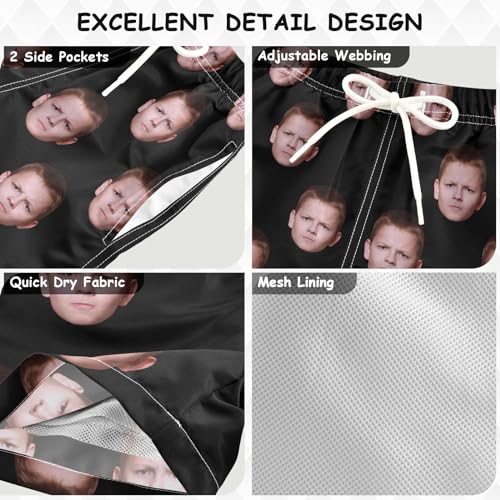 Custom Funny Boys Swim Trunks Personalized Photo Face Infant Baby Boy Swim Board Shorts Beach Shorts Swimwear3