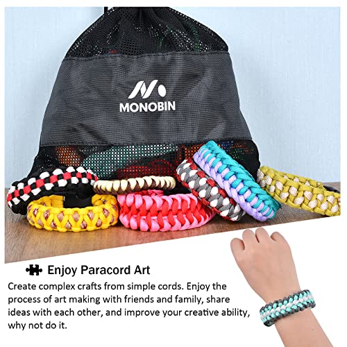 MONOBIN Paracord 550 Combo-Set, 24 Farben Paracord-Seil mit Anleitung für die Herstellung von Paracord-Armbändern, Schlüsselbändern, Hundehalsband, Geschenkidee (24 Farben B)