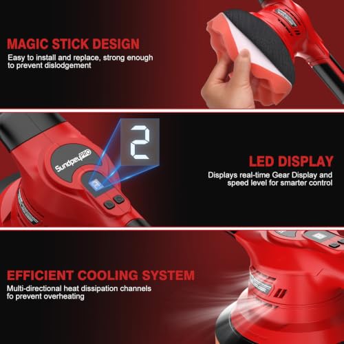 Image of 6-Inch Brushless Cordless Car Buffer Polisher Kit for Detailing