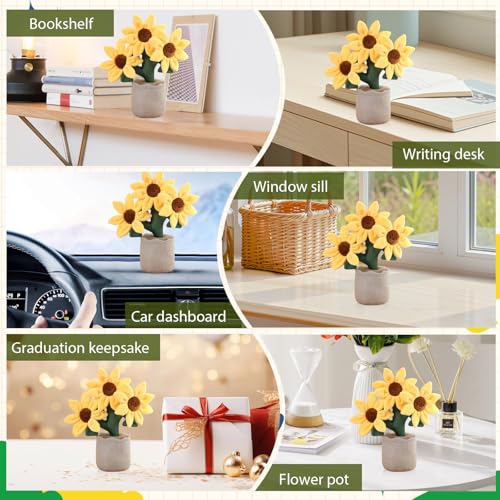 XIMEY Plüsch Pflanze im Topf, Plüschtier im Topf Pliischtier, Plüsch Blume, Kuscheltier Pflanze, Pflanzen Plüschfigur Dekofür Kinder Baby Mädchen Junge