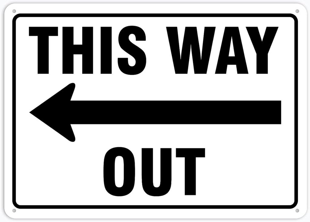 8"x12" Rust Free Aluminum Metal Sign - Facility Traffic Sign This Way Out Left Arrow - Weatherproof, Heavy Duty - For Home & Business