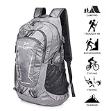 [page_title]-Loocower 45L Leichte Packable Reiserucksack Wanderrucksack, Multifunktionale Tagesrucksack, Faltbare Camping Trekking Rucksäcke, Utra Leicht Outdoor Sport Rucksäcke Tasche (06.Grau)