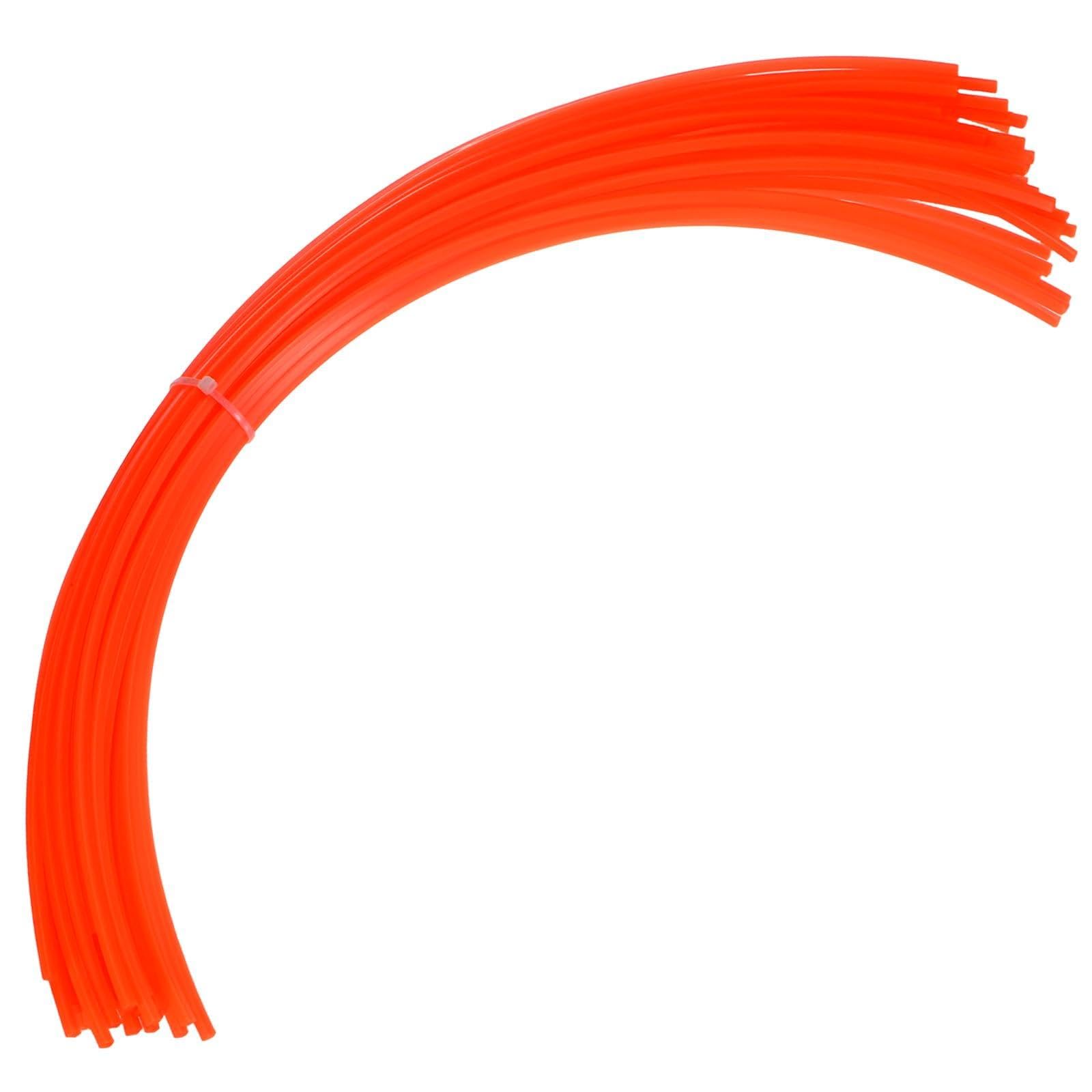 M METERXITY 60-Pack Pre-Cut Trimmer Line, 0.157"x21.26" Square Nylon String for S-ENIX, B-ILT, 58620, Replacement Line for Universal Walk Behind Mower/Hand-held Lawn Mowers [Red]