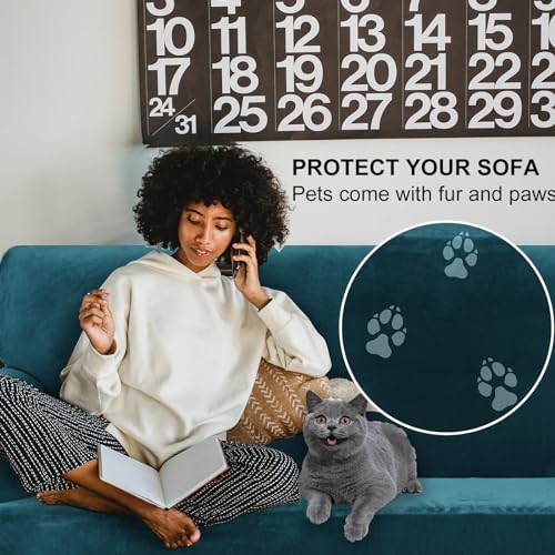 Housse de canapé 3 places extensible : protection totale chat et chiens