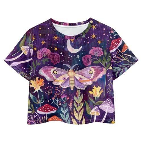 Image of Kids T Shirt Short Sleeve Crop Tops for Girls Summer Clothes Pullover Tees Shirt 5-14