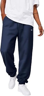 Men's Fleece-Lined Sweatpants Loose Fit Joggers with Pockets