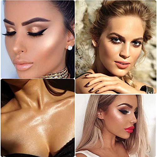 Highlight liquid, Luminizer Liquid Foundation Smooth Shimmering Skin Perfector for Face & Body Contour Makeup (Bronze Gold)