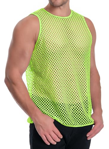 men39s mesh fishnet muscle top see through shirts fitted crew neck tee clubwear