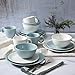 Gibson Elite Alemany Dinnerware Set, Aqua, Service for 4 (16pcs)
