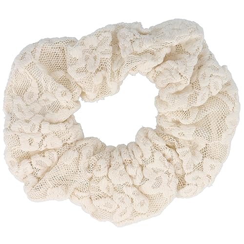 PARSA Beauty Scrunchie Zopfgummi aus hellem Spitzenstoff – Haargummis...