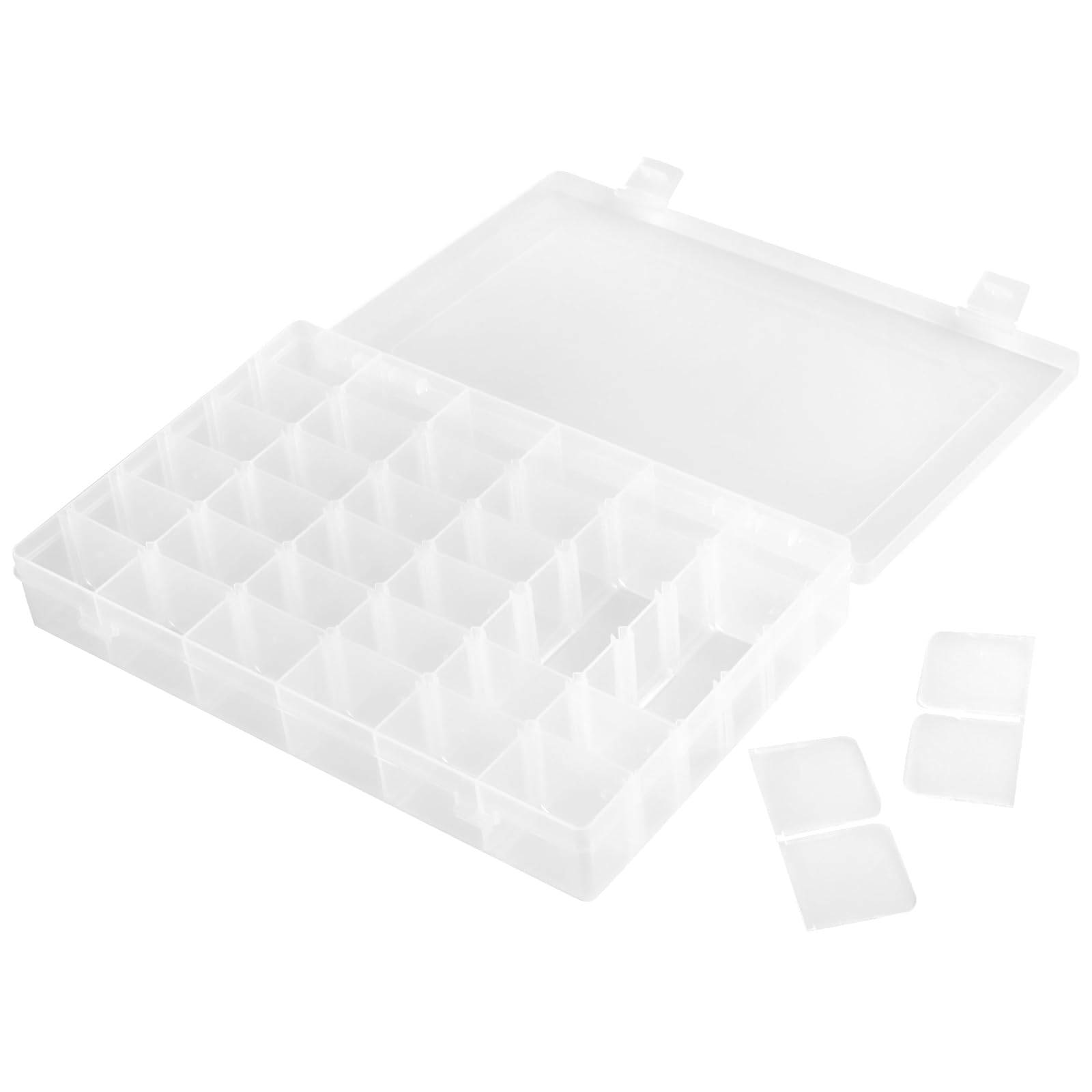TAICHEUT 6 PCS Plastic Bead Storage Boxes, 36 Grids Clear Organiser Container with Compartments for Screws, Beads, Nails, Jewelry, Handicrafts