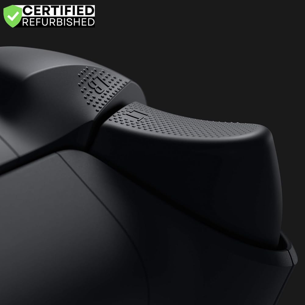 Microsoft (Refurbished QAT-00007 Xbox Wireless Bluetooth Controller with USB Carbon Black (Renewed)