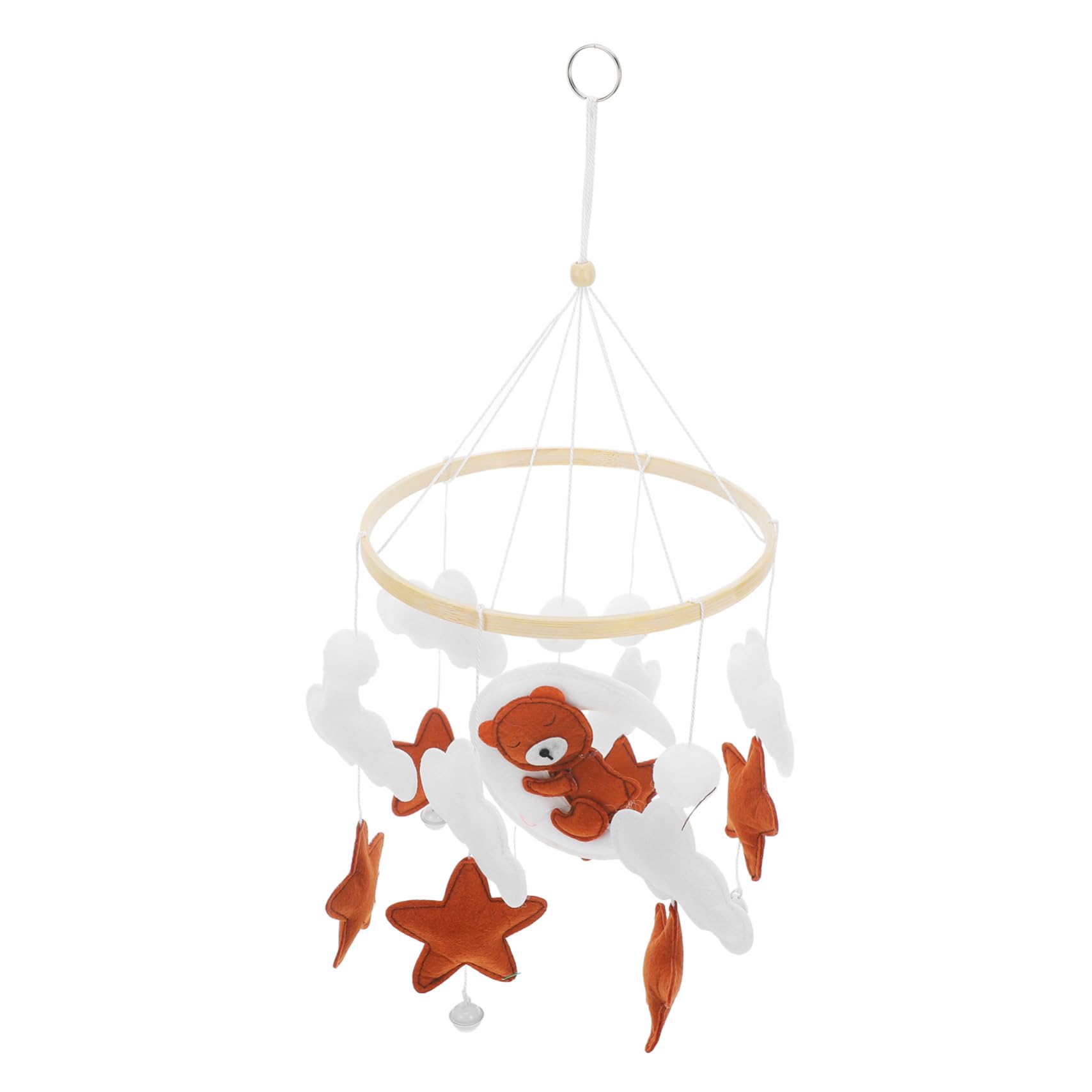 PRETYZOOM Cute Bear and Cloud Crib Mobile Charming Nursery Room Decor with Cartoon Stars and Moon for Bassinet Adorable Hanging Decorations for Boys