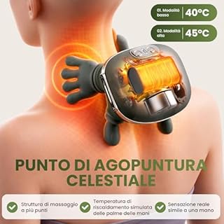 BeFit24 Massaggiatore Collo 4D Senza Fili | Massaggiatore Cervicale Riscaldante 2 Livelli | 3 Modalita Kneten | Massaggiatore Collo Massaggio Profondo USB 5V 2000mAh Portatile | Verde
