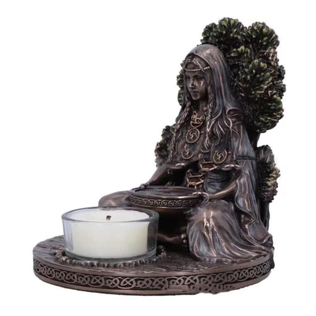 KUKUUU Candlestick Celtic Goddess Figurine Sculpture Statue Ornaments Home Desktop Decoration