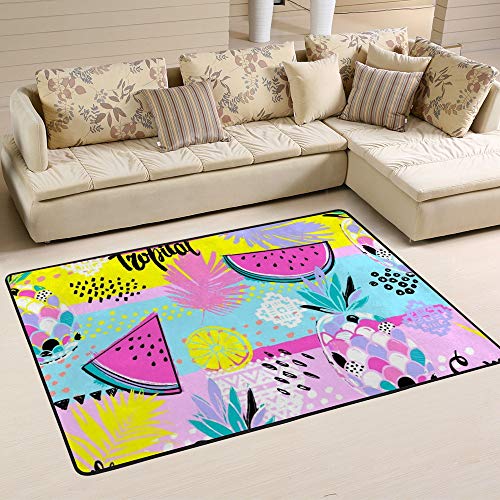 Tapis bleu tropique lumineux Ruchen grand format pour illuminer votre salon chaleureux - 6