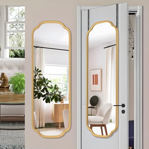 Ferytange 48"x16" Gold Door Mirror Full Length Over The Door