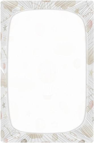Miniatura 3 de Kigai Sábana bajera ajustable de punto de jersey para cuna de globos, nubes y globos aerostáticos, acogedora, suave, transpirable, para cuna, tamaño