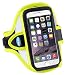 Armband for iPhone 8 7 6s 6 (NOT PLUS) – FITS WITH NO CASE - Sweat Resistant - Reflective - for Running [Also for iPhone 5 5s 5c SE with OtterBox Commuter] [Yellow]