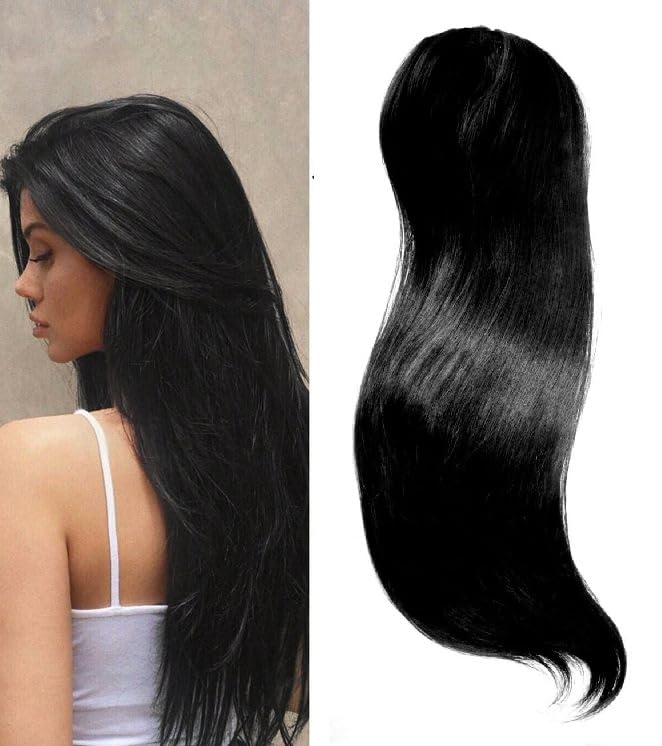 Prime 18 Inches Long Synthetic Clip In Hair Volumizer Hair Cover Up Patch Hair Topper Extensions For Women And Girls Pack Of 1-image-19