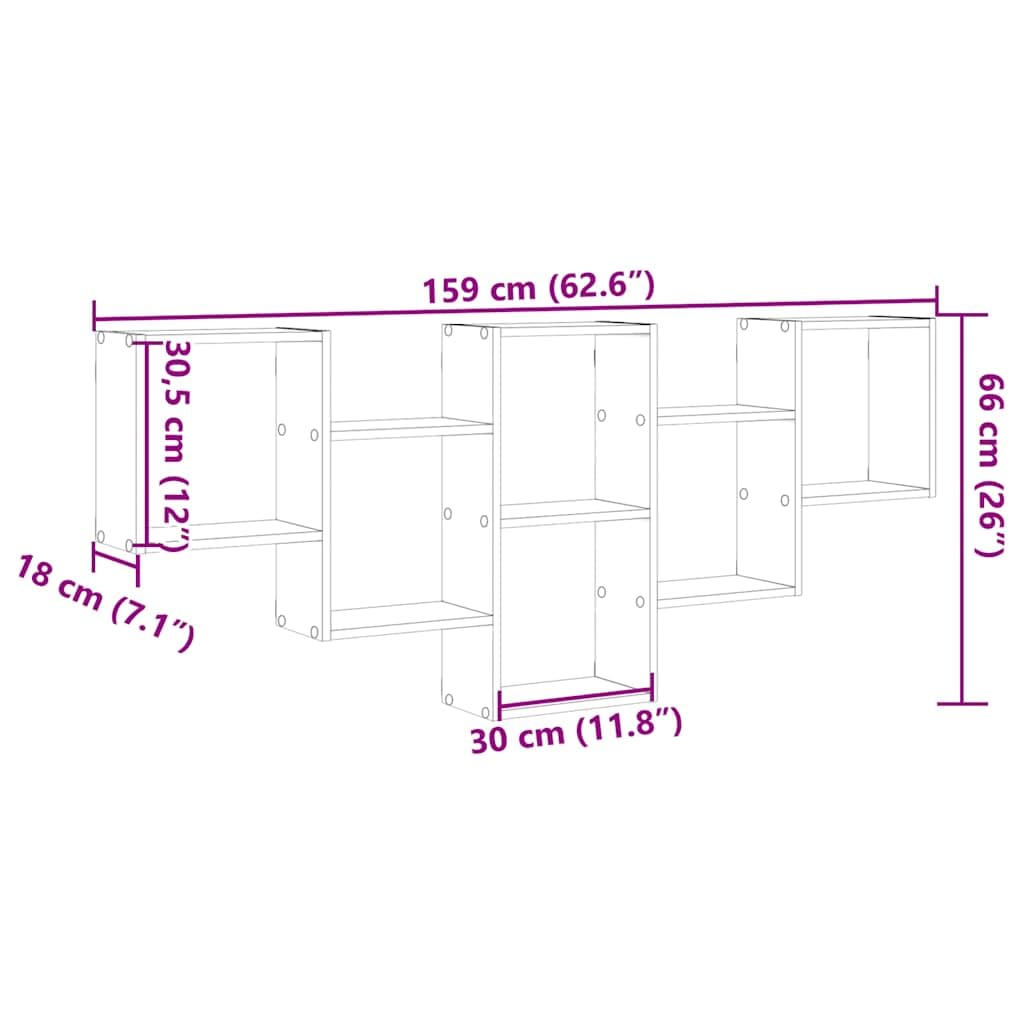 vidaXL Étagère Murale Blanc 159x18x66 cm Bois d'ingénierie