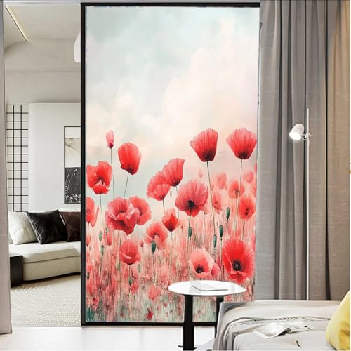 Vinilo decorativo para ventana Abstract Poppy 17.7x23.6 pulgadas miniatura 3