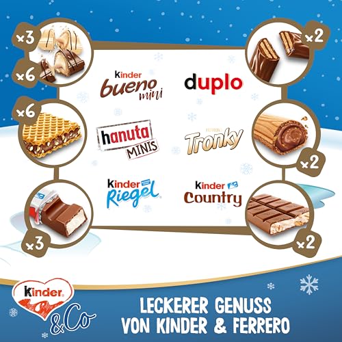 kinder & Ferrero Adventskalender – Adventskalender mit leckeren Schokoladen-Spezialitäten – 1 Kalender à 295g