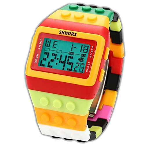 Block Silicone Digital Light Mens Lady Sport Wrist Watch Style 94
