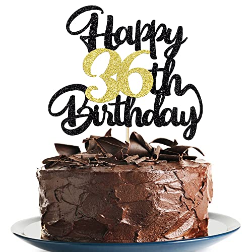Image of 36th Happy birthday cake topper party decoration gift plugin | Cheers to 36 Years,36 & Fabulous /Hello 36th Legend since Awesome since1990 Straight Outta Party Decoration Gift Plugin