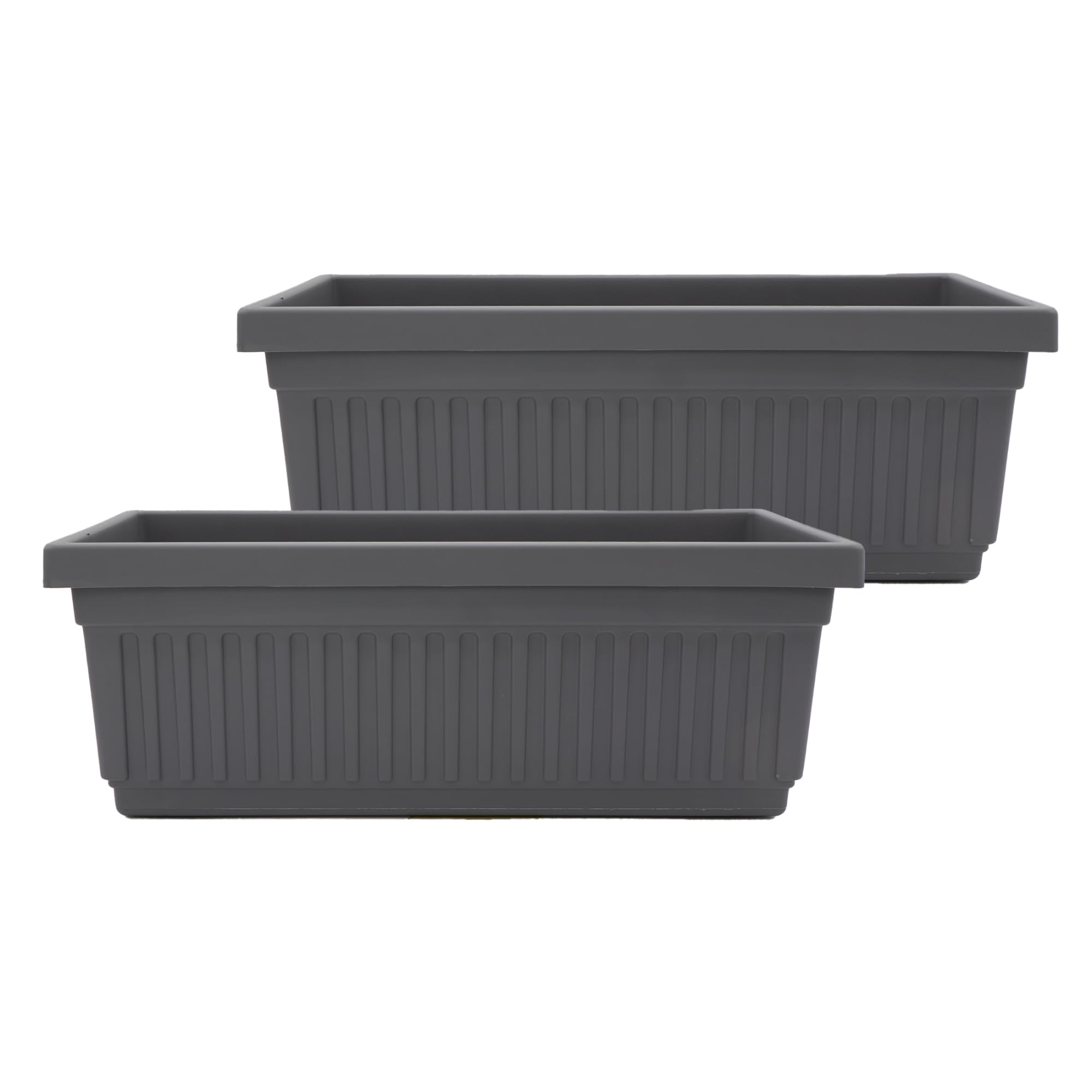 The HC Companies Venetian Window Planter Box, 18 Inch, Warm Gray, 2-Pack
