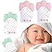 NEPAK 4 Pcs Mitaines de dentition pour bébés,gant de dentition mitaine de dentition en silicone,apaisante Pain Relief,Âge 3–12 Mois Protéger bébé(Pink + Mint Colours)