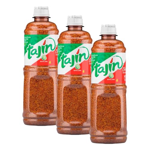 Image of Tajin Clasico Seasoning, Authentic Mexican Chili Lime Spice Blend for Fruit, Snacks, Tacos, and Cocktails, Zesty Flavor Enhancer, 14 oz (Pack of 3)